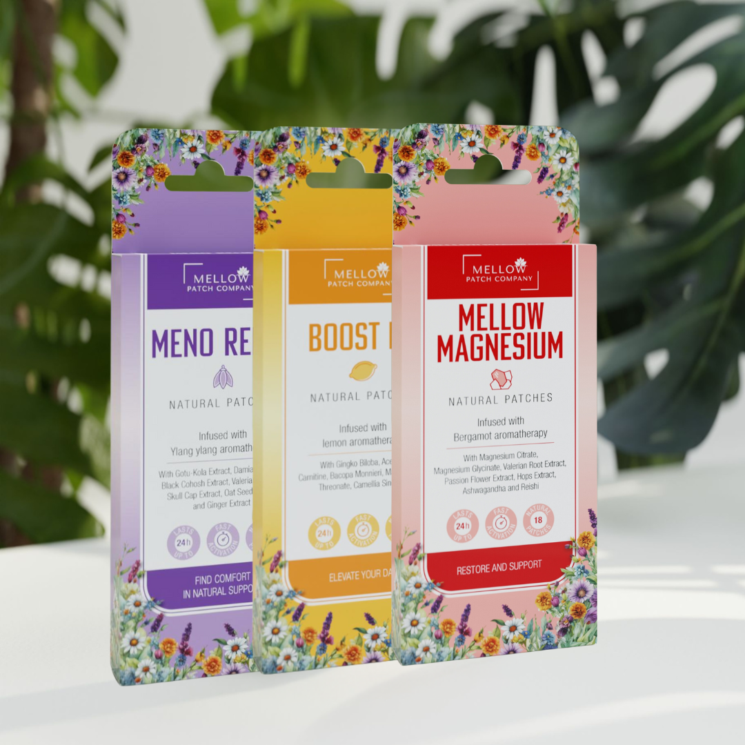 Mellow Patch Women’s Bundle – Meno Relief, Boost Me and Magnesium patches for menopause support