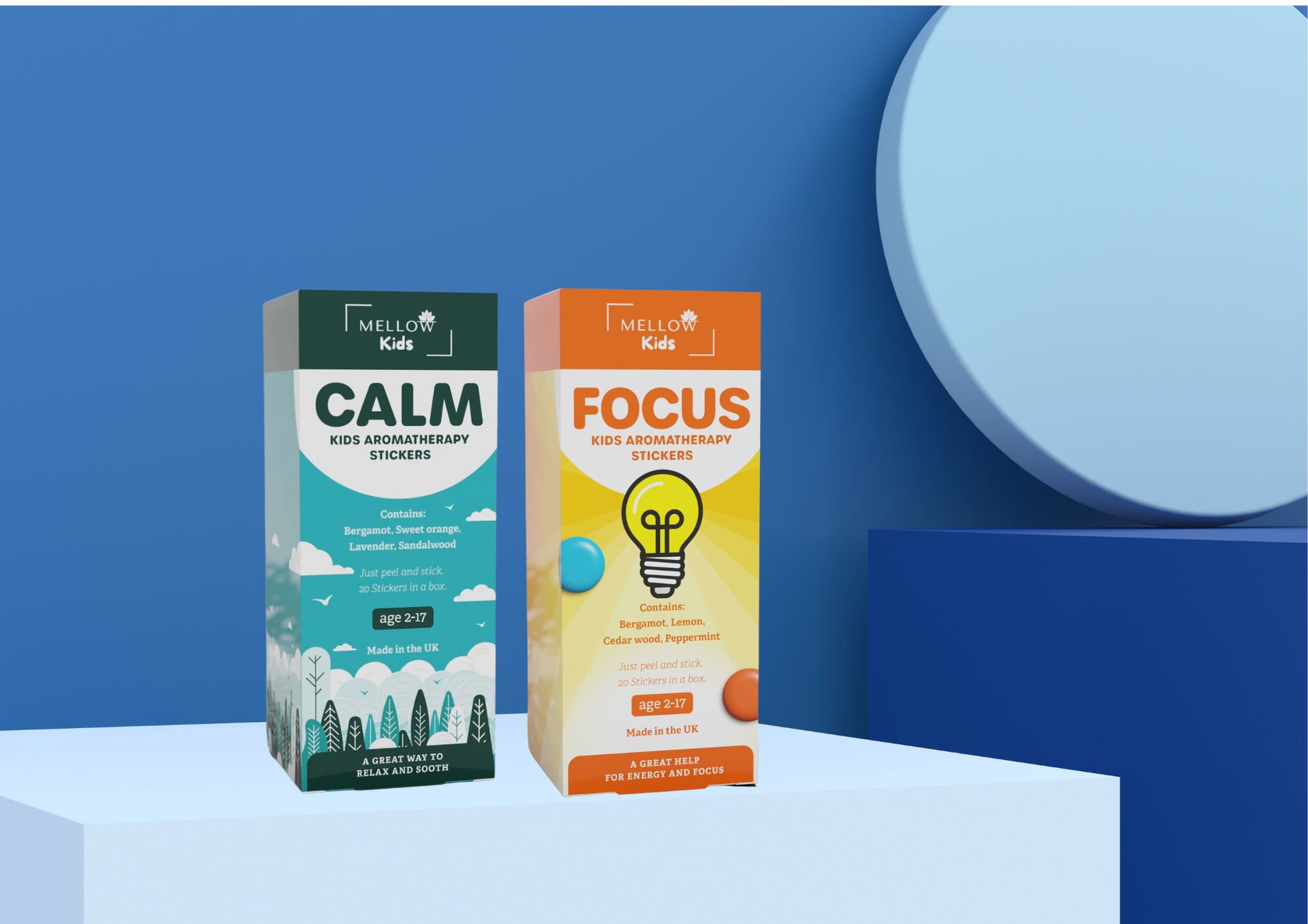 Kids Calm & Focus Bundle – relaxation & concentration aromatherapy stickers
Child-friendly calm & focus stickers – Mellow Kids Calm & Focus
Fun stickers for busy days & homework time – Kids Calm & Focus Bundle
