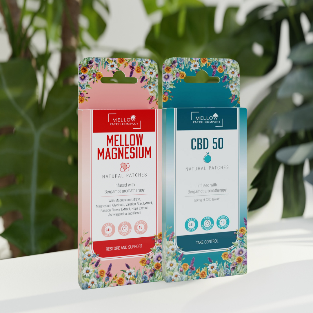 Magnesium & CBD50 Bundle – calm & balance wellness patches
Daily calm & relaxation support – Mellow Magnesium & CBD50 Bundle
Natural calm & balance patches – Magnesium & CBD50 Bundle