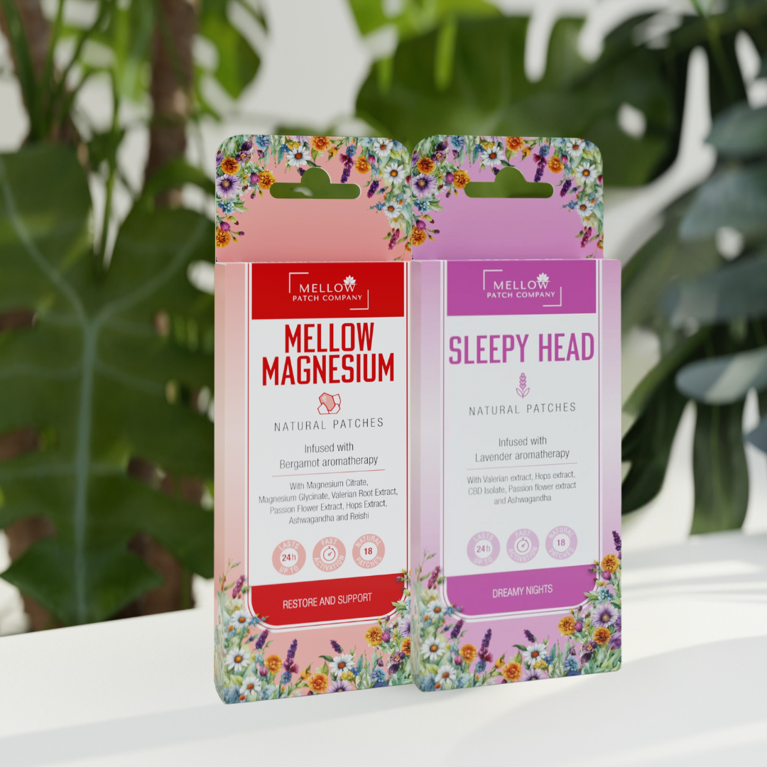Dreamy Duo Bundle – Sleepy Head & Mellow Magnesium patches
Evening relaxation & sleep support bundle – Mellow Dreamy Duo
Natural calm & restful night patches – Dreamy Duo Bundle