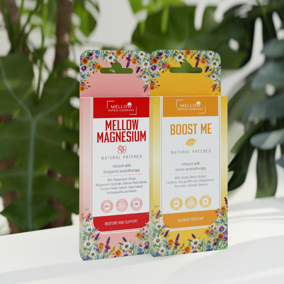 Magnesium & Boost Me Duo – daily energy & calm wellness patches
Natural calm & energy support – Mellow Magnesium & Boost Me Duo
Busy lifestyle support patches – Magnesium & Boost Me Duo